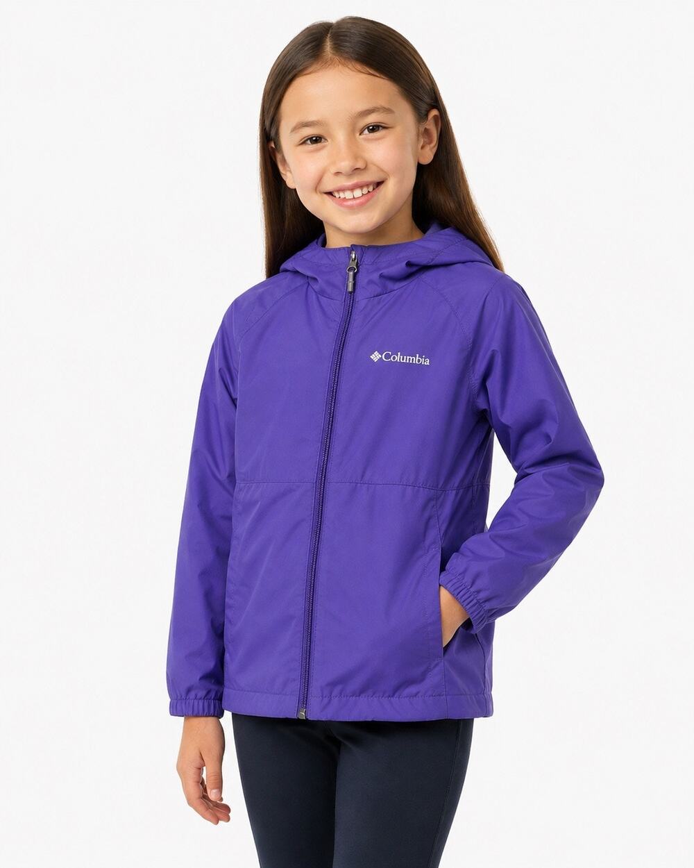 Columbia Purple Hooded Zip-Up Jacket Small